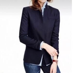 J Crew Regent Blazer Navy Blue Wool Blend size 2